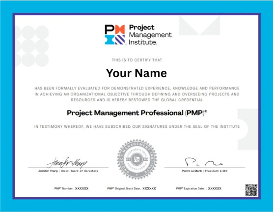 PMP Passing Certificate from the PMI